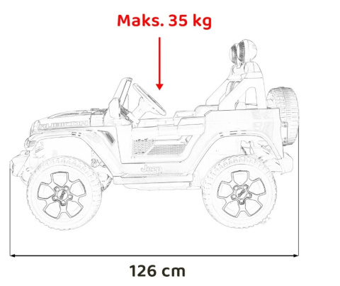 Pojazd na akumulator Jeep Wrangler Rubicon 4x4 - Czerwony