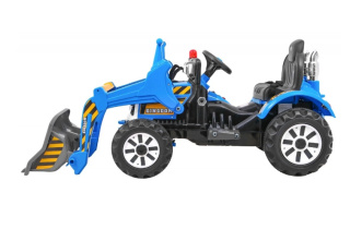 Pojazd na akumulator Traktor z ruchomym ładowaczem - Niebieski