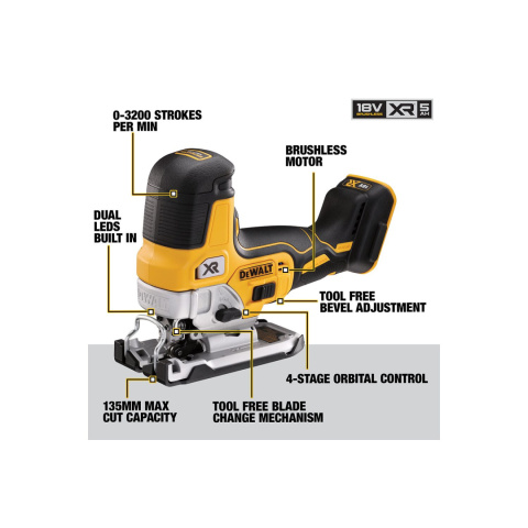 Bezprzewodowa wyrzynarka DEWALT DCS335NT-XJ