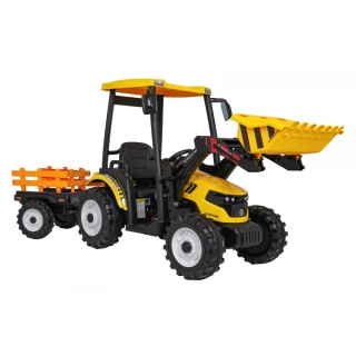 Pojazd MEGA Traktor Z Przyczepką Żółty