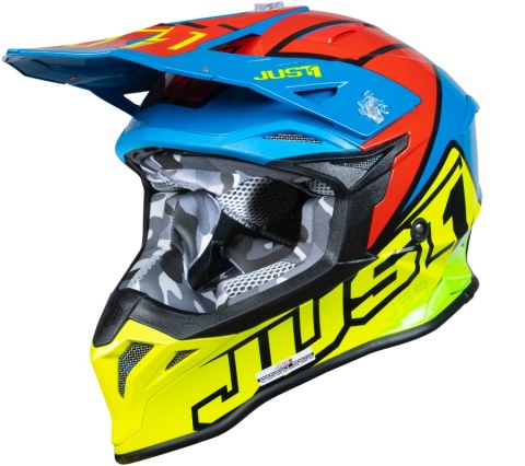 Kask JUST1 J39 THRUSTER FLUO YELLOW RED BLUE BLACK GLOSS XL