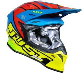 Kask JUST1 J39 THRUSTER FLUO YELLOW RED BLUE BLACK GLOSS XL
